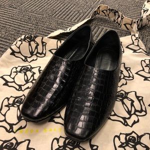 Freda Salvador ‘Babouche’/ 8 / black embossed croc